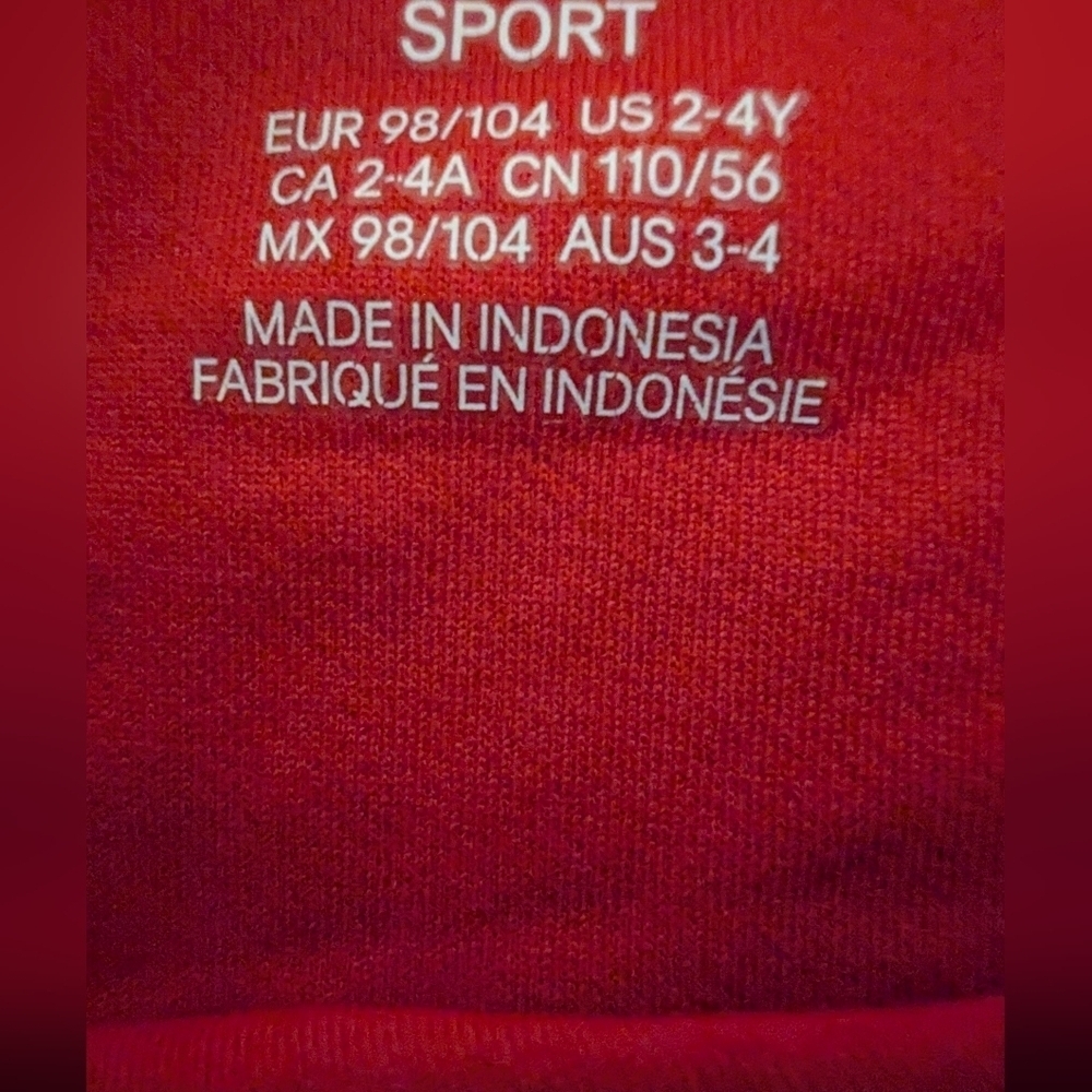 Portugal Soccer Shirt Red Quick Dry Kids Size 2-4 Years New Without Tags - Picture 6 of 10
